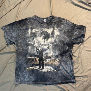 Vintage 2003 The Mountain David Penfound Native American Chief Horse Tie Dye XL